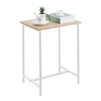 Odkládací stolek MobleKit bílá hnědá 40 x 30 x 50 cm kov, dřevo MDF (4 kusy) – obrázek 4