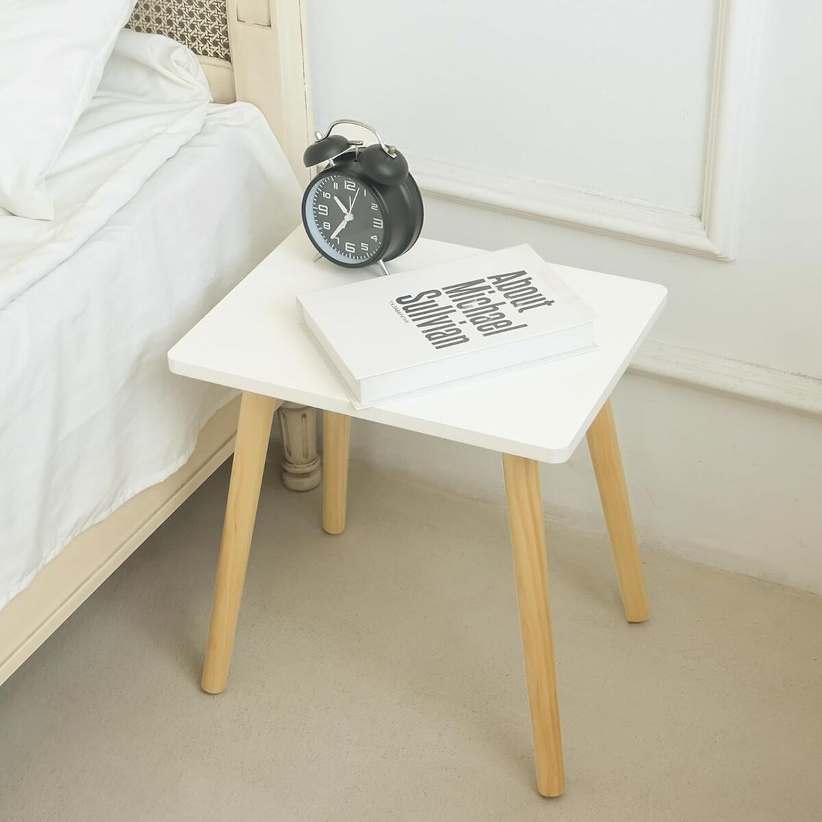 Odkládací stolek MobleKit bílý hnědý 40 x 40 x 40 cm (2 kusy) – obrázek 5