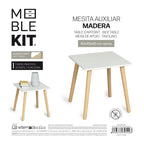 Odkládací stolek MobleKit bílý hnědý 40 x 40 x 40 cm (2 kusy) – obrázek 7