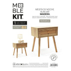 Noční stolek MobleKit hnědý 40 x 30 x 45 cm (2 kusy) 17.6x34.1x46.3 cm – obrázek 5