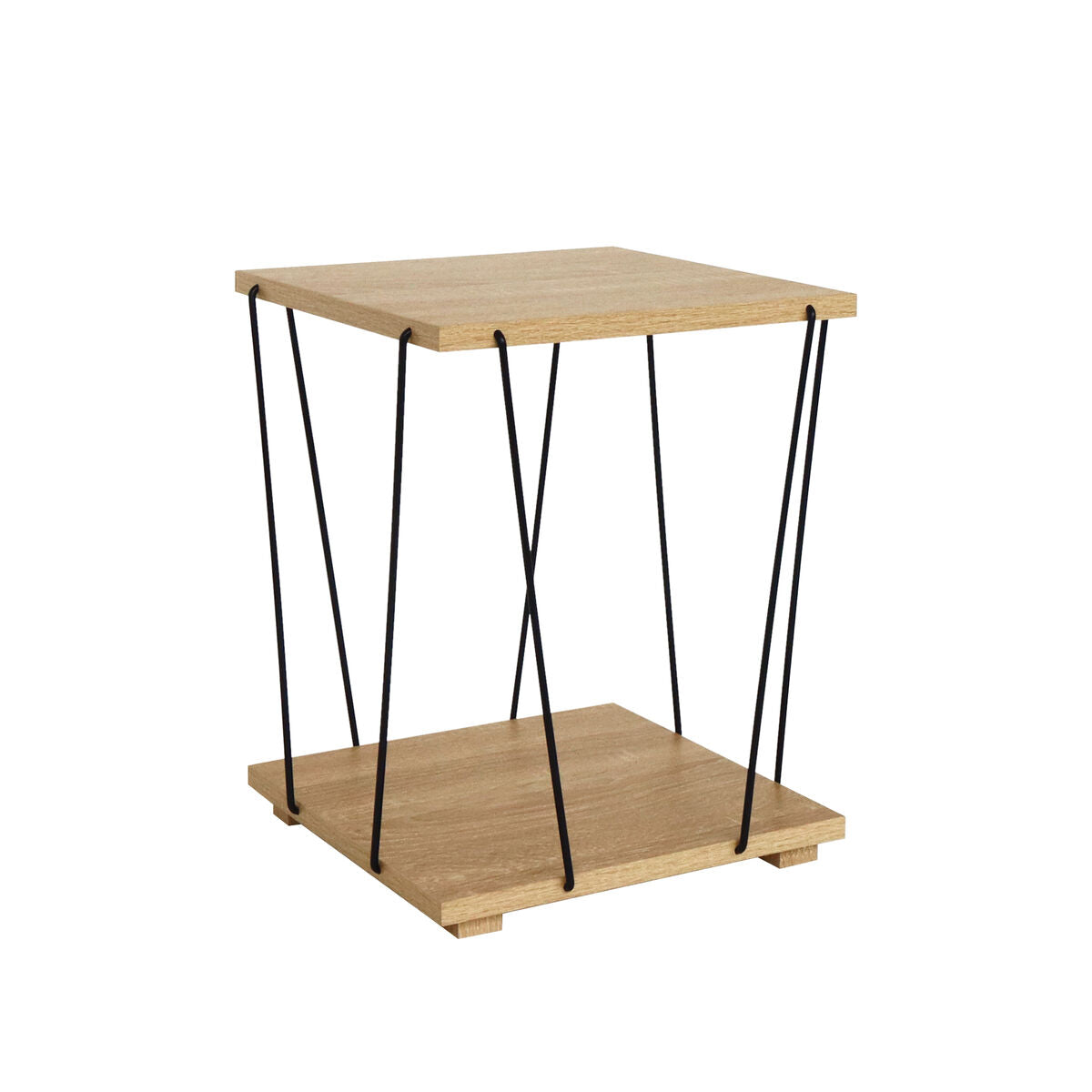 Odkládací stolek MobleKit Hnědá Černá 31,8 x 31,8 x 38,5 cm (4 kusy) – obrázek 5