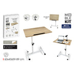 Odkládací stolek MobleKit bílá hnědá 60 x 40 x 59 cm dřevo kov (3 kusy) – obrázek 2