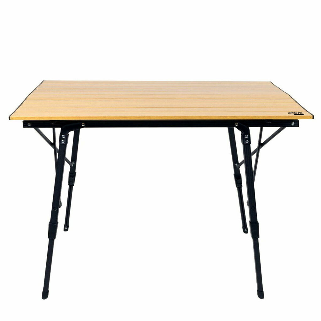 Stůl skládací Active 90 x 70 x 57 cm kempingový černý hnědý hliník – obrázek 2