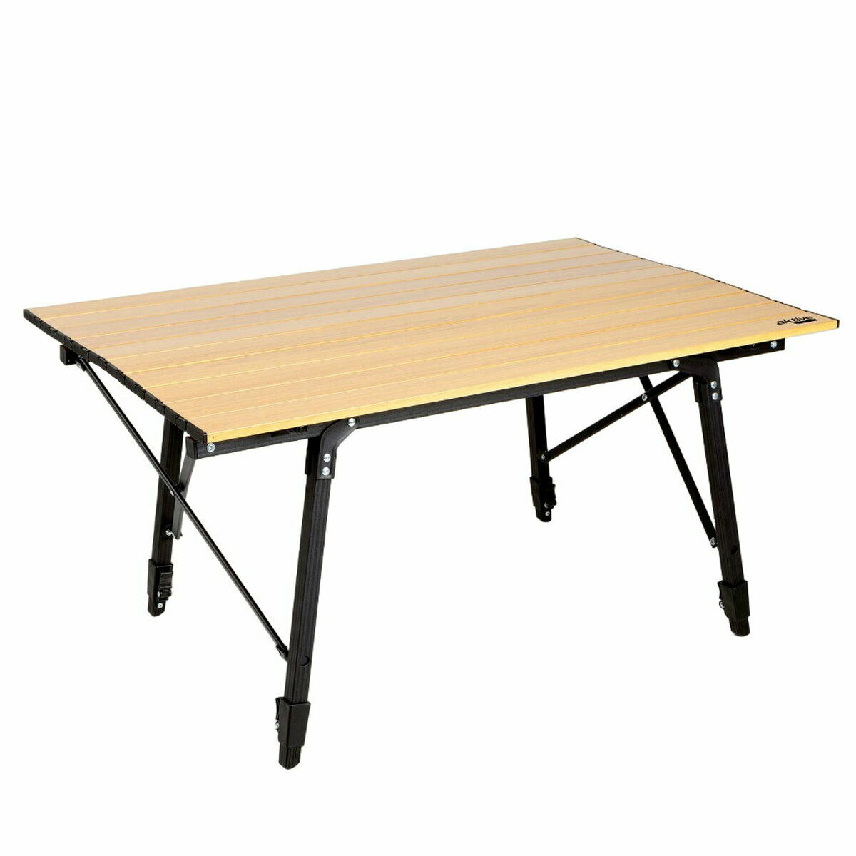 Stůl skládací Active 90 x 70 x 57 cm kempingový černý hnědý hliník – obrázek 3