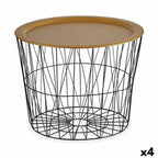 Příruční stolek Gift Decor černozlatý 62 x 45,5 x 62 cm (4 kusy)
