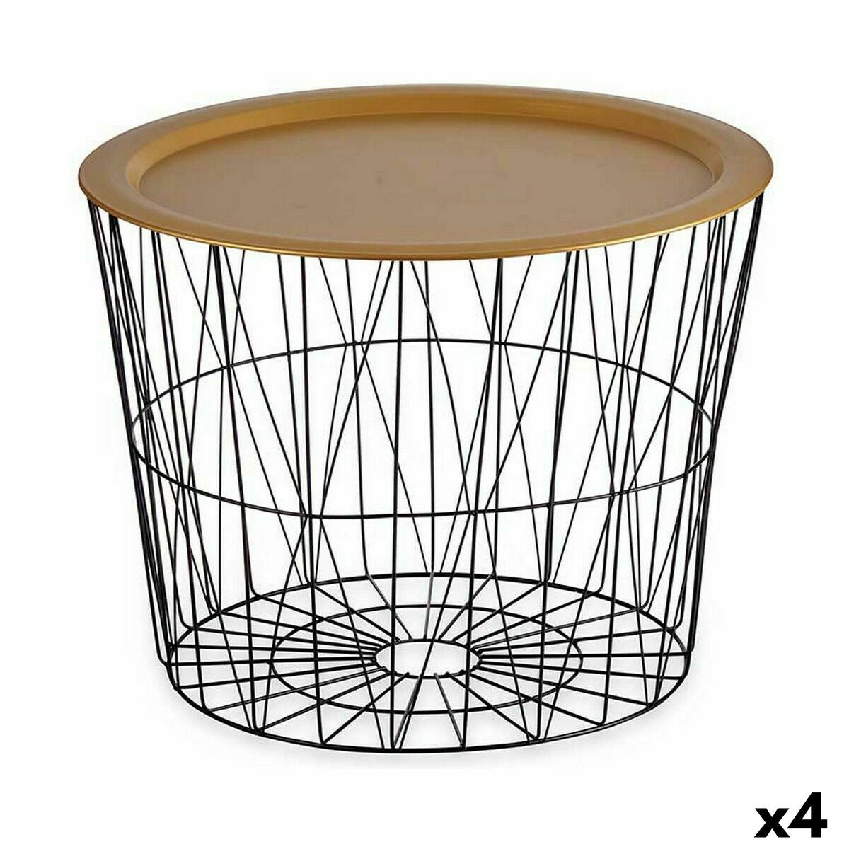 Příruční stolek Gift Decor černozlatý 62 x 45,5 x 62 cm (4 kusy)