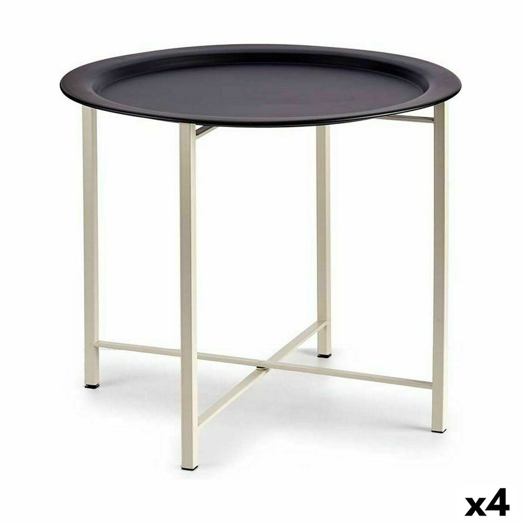 Odkládací stolek Gift Decor bílý černý 52 x 44 x 52 cm (4 kusy)