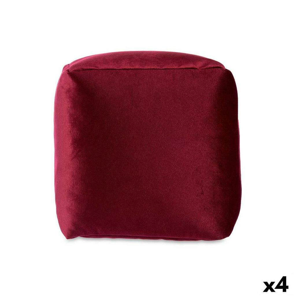 Puf, dekorace, granátová červeň, polystyren, samet (4 ks)