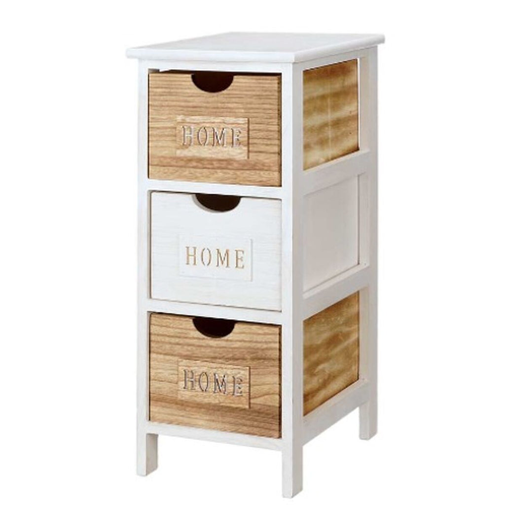 Zásuvková komoda Gift Decor Home bílá hnědá 26 x 63 x 32 cm