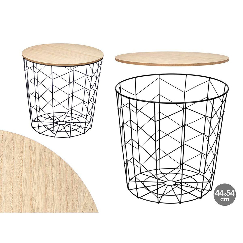 Odkládací stolek Gift Decor hnědo-černý 44,5 x 53,5 x 44,5 cm (6 kusů) – obrázek 3