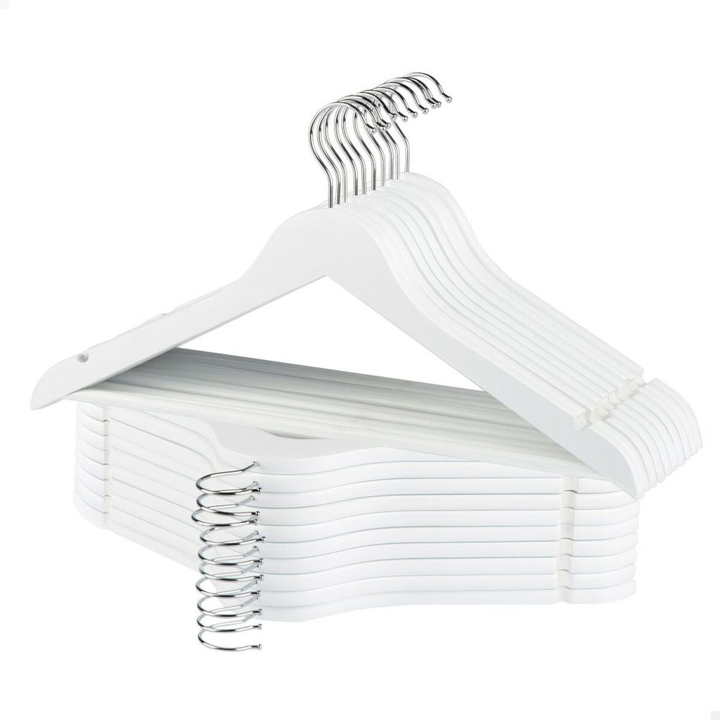 Sada věšáků Max Home Bílé Dřevo Ocel 44,5 x 23 x 1 cm 20 kusů (4 kusy) – obrázek 2