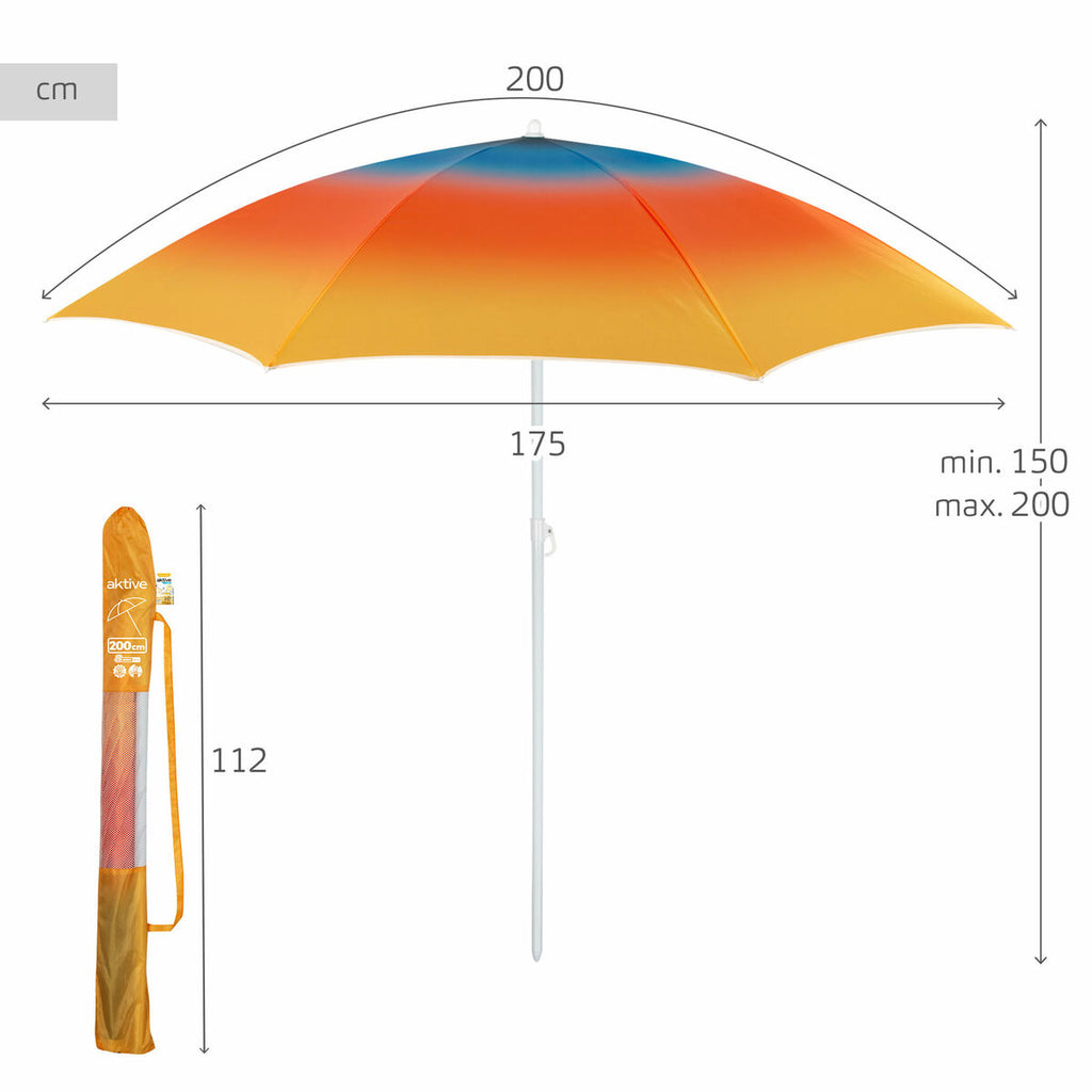 Slunečník Aktivní Barevný 200 x 200 x 200 cm (6 kusů) 20.8x30.4x56 cm – obrázek 5