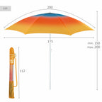 Slunečník Aktivní Barevný 200 x 200 x 200 cm (6 kusů) 20.8x30.4x56 cm – obrázek 5