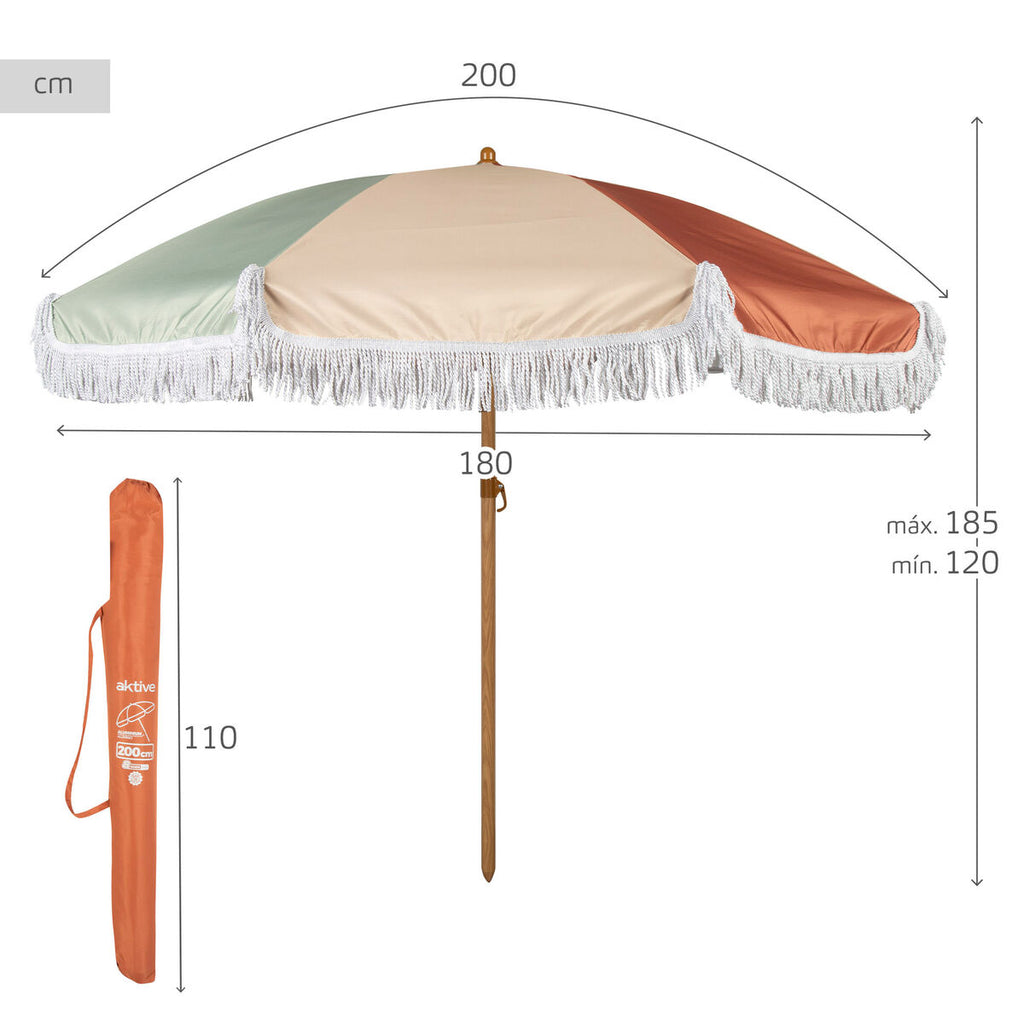 Slunečník Aktiv Ø 200 cm 200 x 185 x 200 cm (4 kusy) – obrázek 5