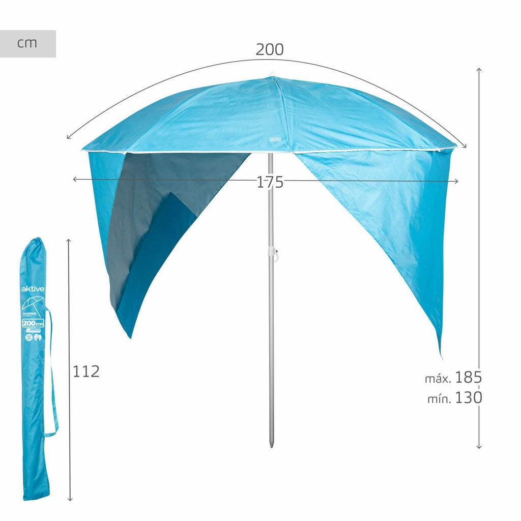 Slunečník Active modrý 200 x 185 x 200 cm (6 ks) – obrázek 5