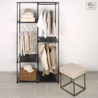 Organizér na oblečení a boty Max Home černý 88 x 167 x 45 cm 2 kusy – obrázek 3
