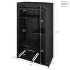 Organizér na oblečení a boty Max Home černý 88 x 167 x 45 cm 2 kusy – obrázek 5