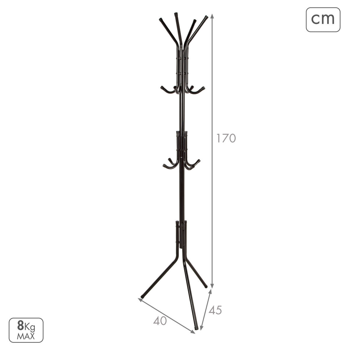 Šatník Max Home kov (4 kusy) 60,5x13,5x38 cm – obrázek 4