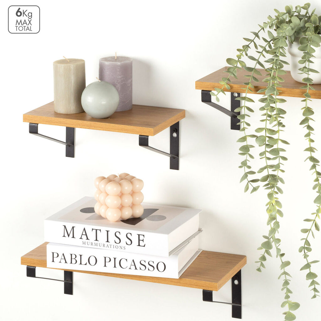 Regály Max Home železo dřevo MDF 42 x 12 x 16 cm (4 kusy) 31,5x20,5x45,5 cm hnědá – obrázek 4