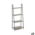 Regál MobleKit černý šedý dřevo kov 60 x 34,5 x 150 cm (3 kusy)