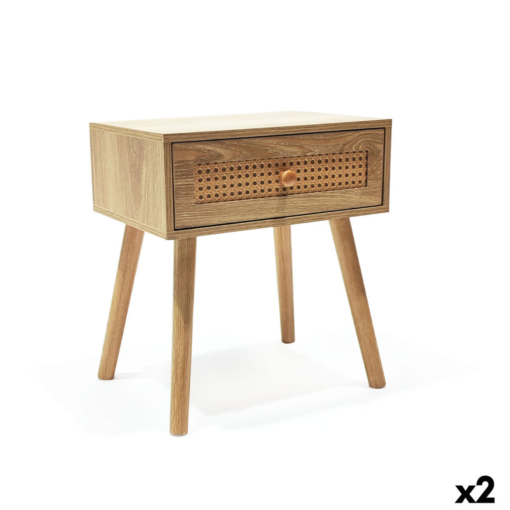 Noční stolek MobleKit hnědý 40 x 30 x 45 cm (2 kusy) 17.6x34.1x46.3 cm