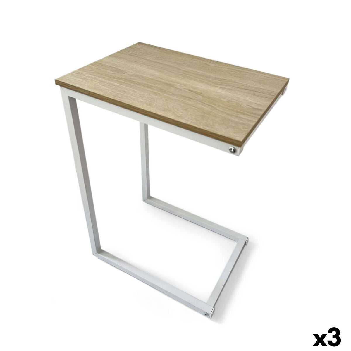 Odkládací stolek MobleKit bílý hnědý 40 x 30 x 60 cm dřevo kov (3 kusy)