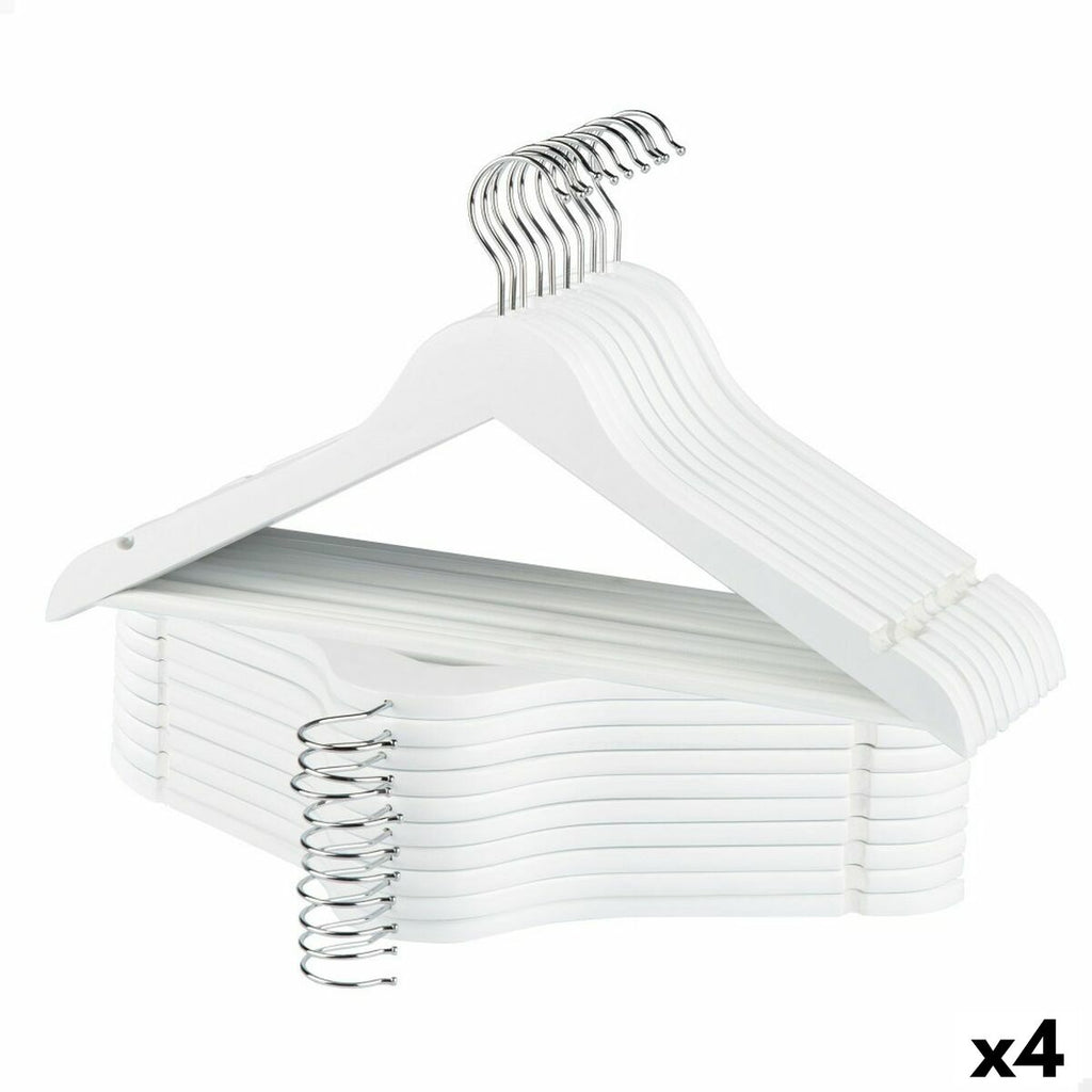 Sada věšáků Max Home Bílé Dřevo Ocel 44,5 x 23 x 1 cm 20 kusů (4 kusy)