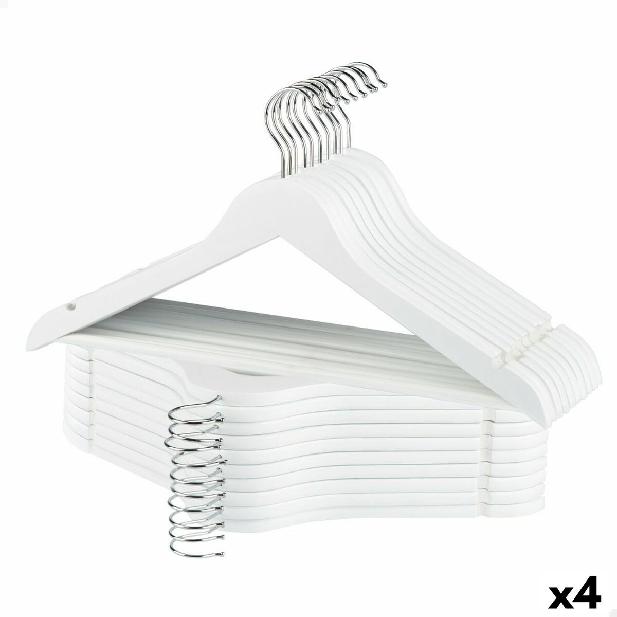 Sada věšáků Max Home Bílé Dřevo Ocel 44,5 x 23 x 1 cm 20 kusů (4 kusy)
