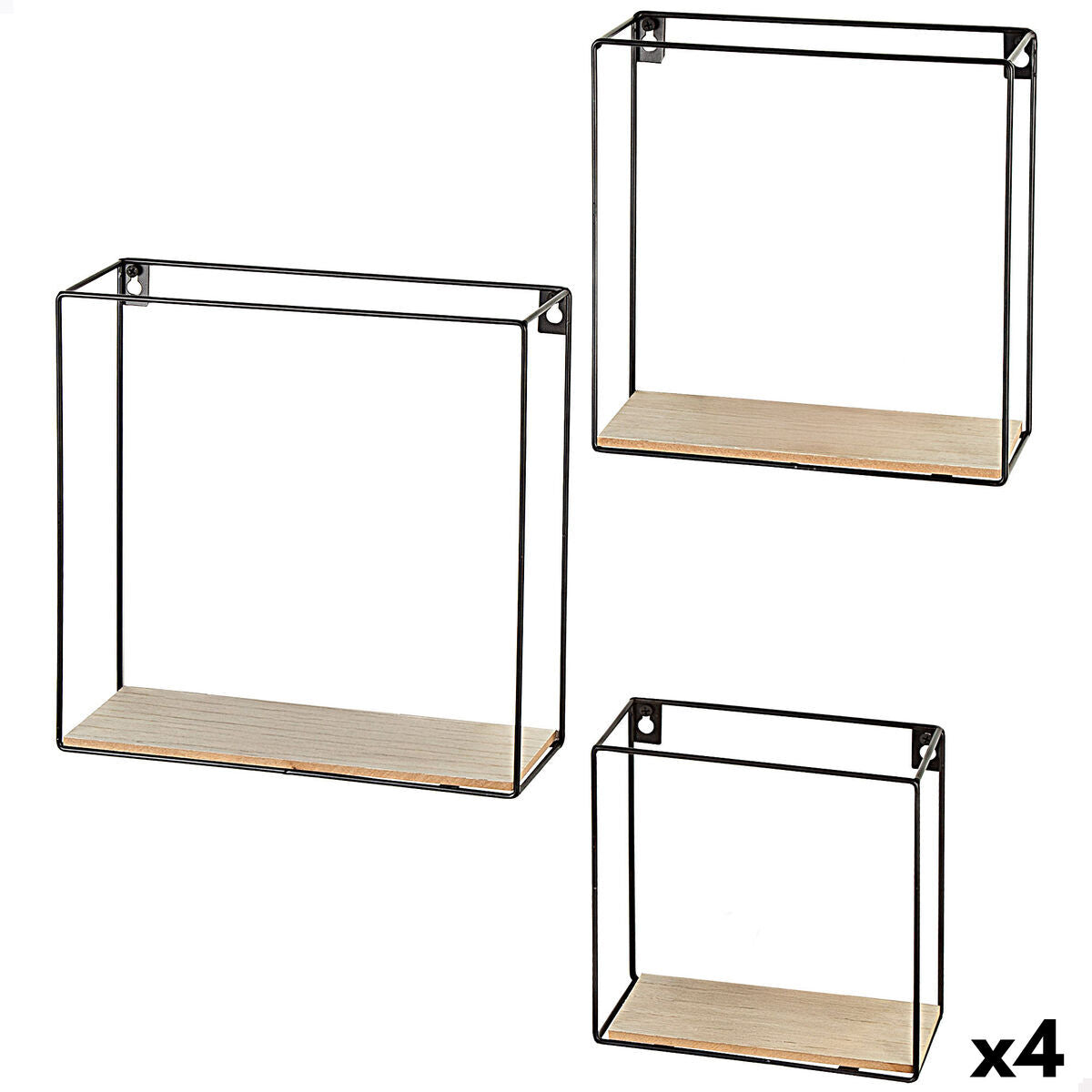 Regál Max Home železo dřevo MDF 30 x 30 x 10 cm (4 ks)