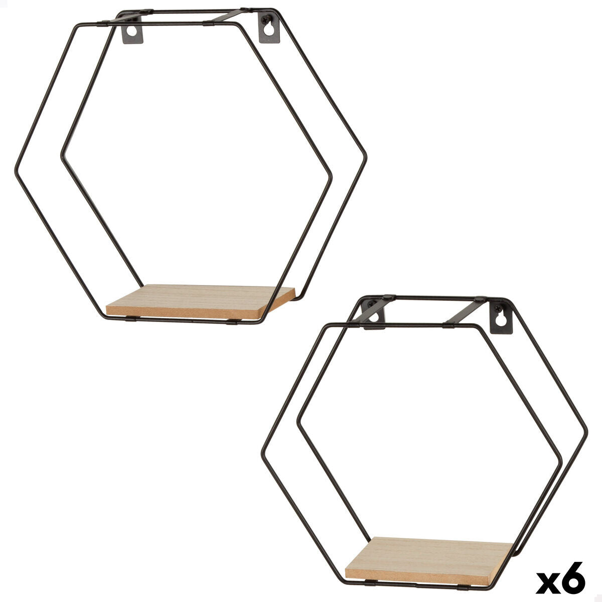 Police Max Home železo dřevo MDF 30 x 27 x 10 cm (6 kusů)