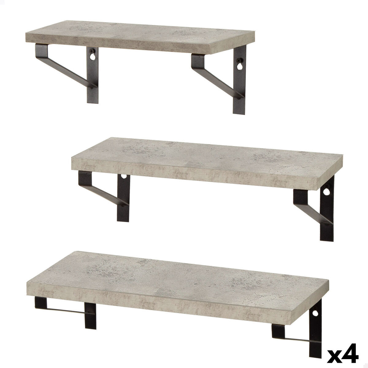 Regály Max Home železo dřevo MDF 42 x 12 x 16 CM (4 kusy) 31.5x20.5x45.5 cm