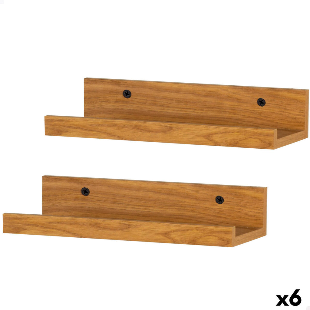Regály Max Home dřevo MDF 25 x 5 x 10 cm (6 kusů) 27x19x25 cm hnědé